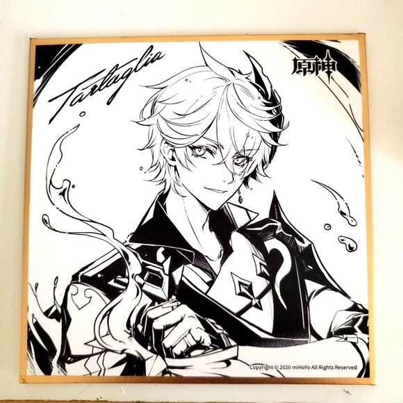 Genshin Impact Official Limited Shikishi Illustration Display Tartaglia Childe - Picture 1 of 2